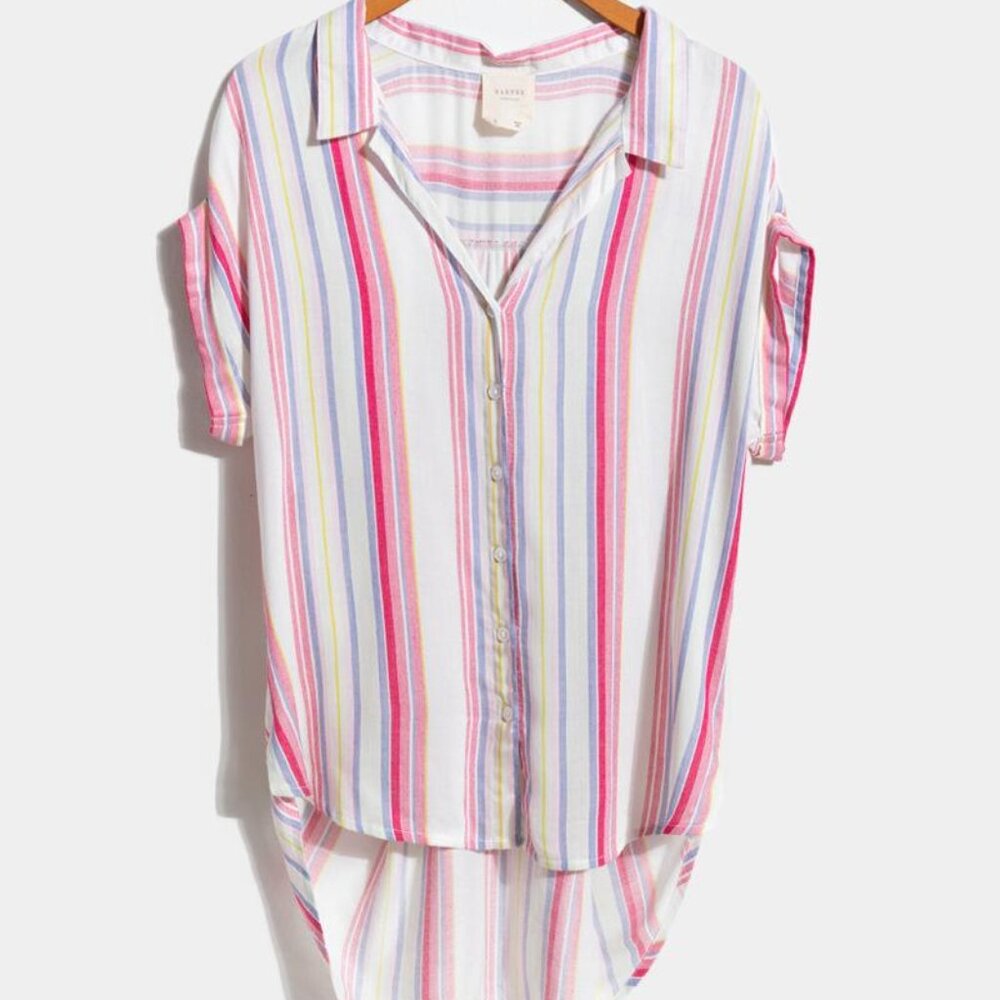 NWTS Francesca’s Harper Heritage Striped Multicolor Button-Up Women's Top Small